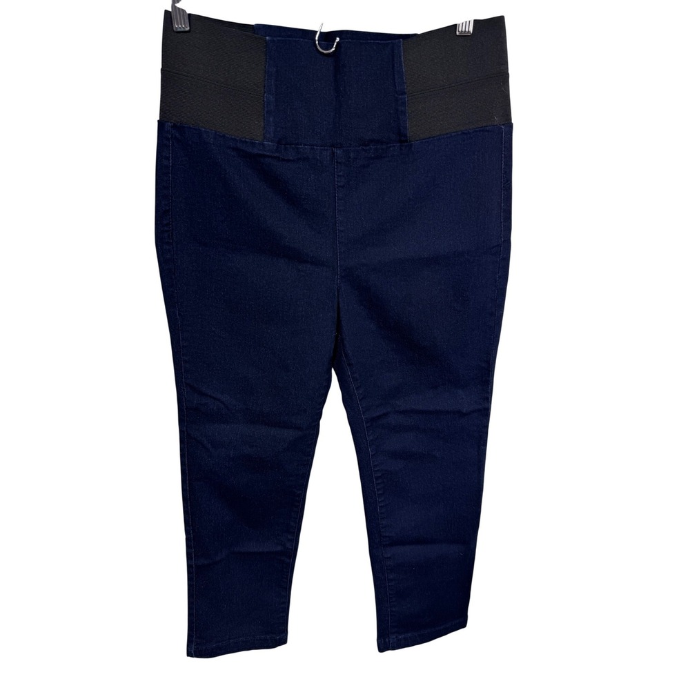 Boom Boom Jeans Stretch XL Dark Blue Jeggings Women's High Waist Capri